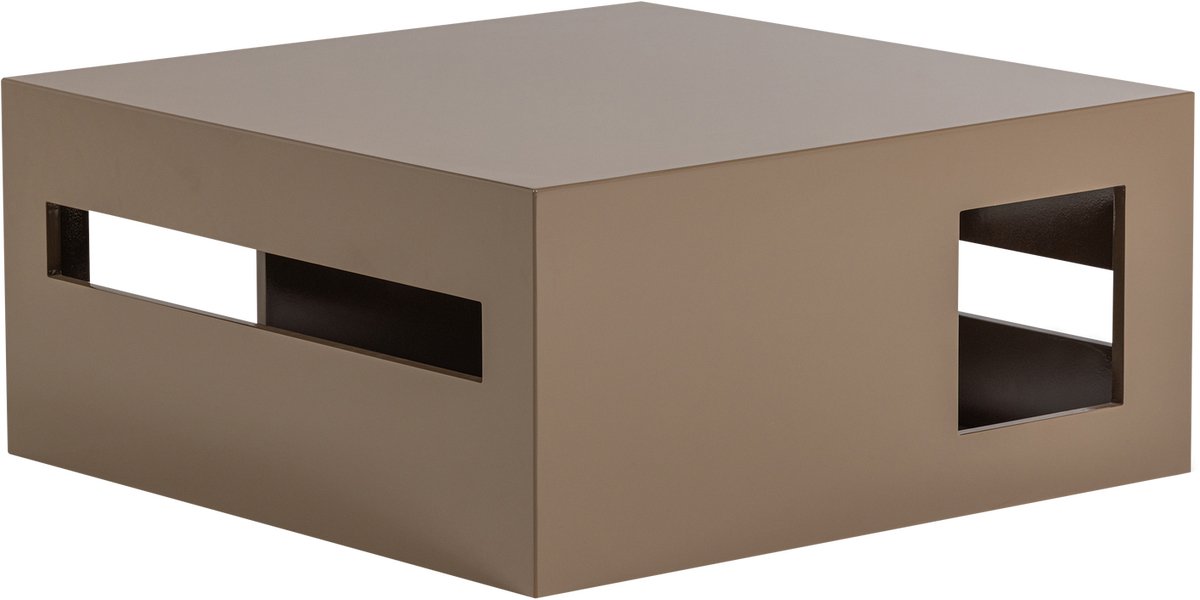 Modern Salontafel - MDF/Hout - Hoogglans Zand/Bruin - 40x88x88 cm