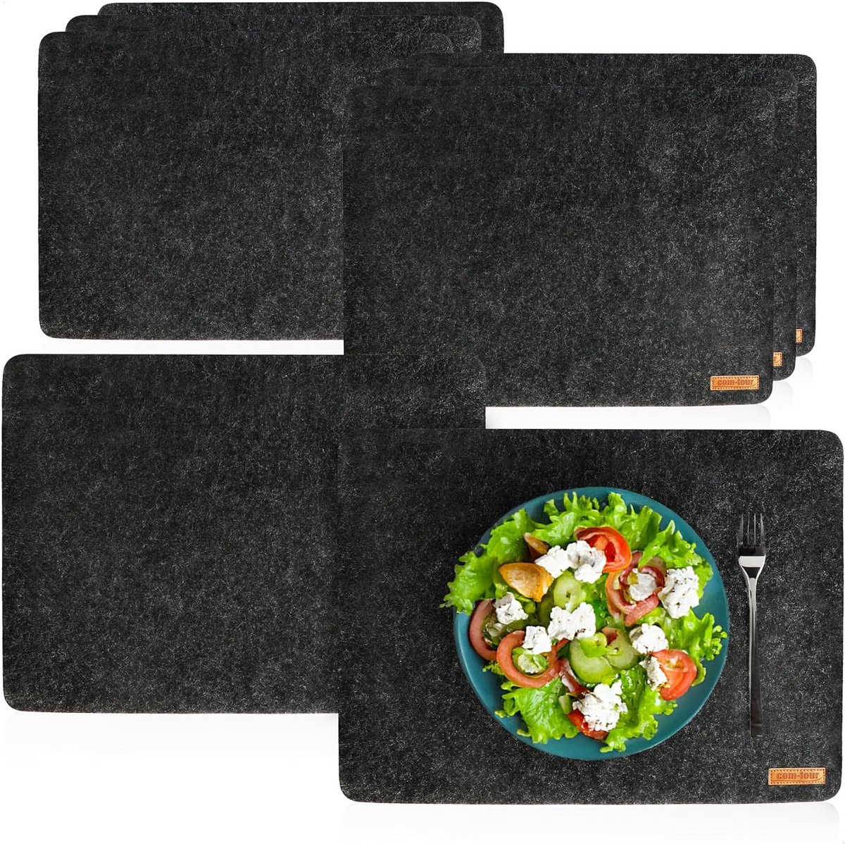 8x Dikke Antislip Placemats van Vilt - Hittebestendige Tafelbeschermers