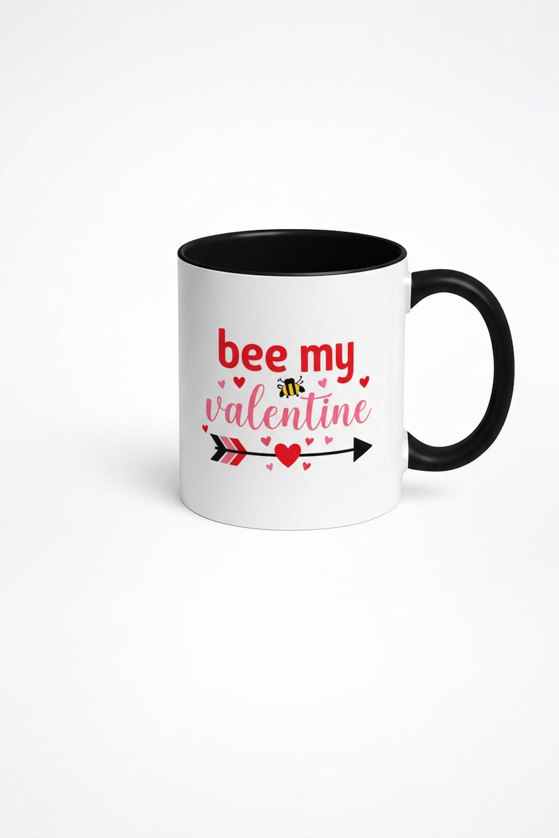 Bee My Valentine Mok - Uniek Valentijnscadeau met Bij en Harten Design