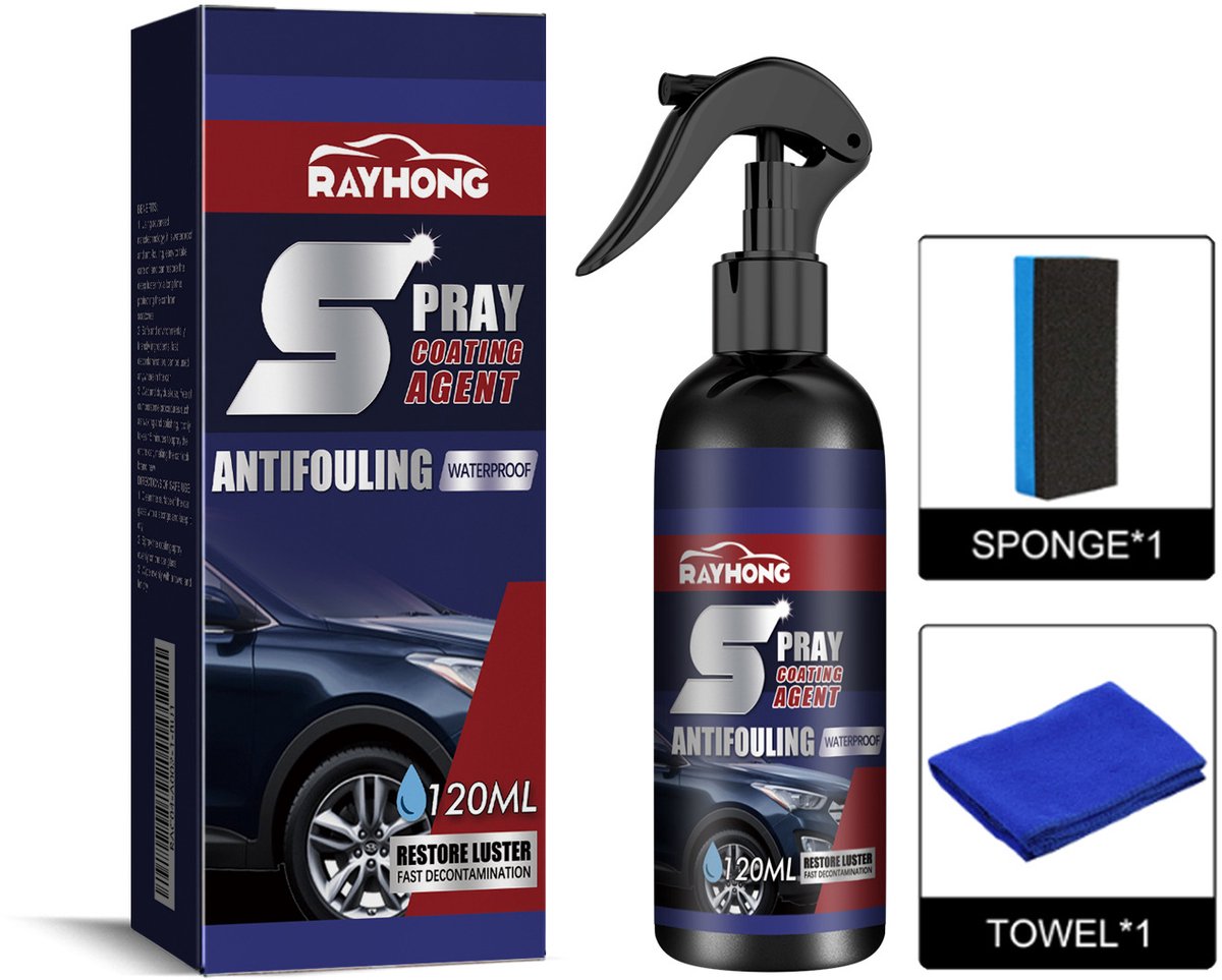 TLVX Car Nano Coating Spray 120ML Incl. Microvezeldoek en Spons / Ceramic Sealing / Auto Polish / Poetsmiddel / Nano Glans Coating / Lichte Krassen Verwijderen / Wax / Reinigen / Cleaning / Vuilafstotend / Waterafstotend / Langdurige bescherming