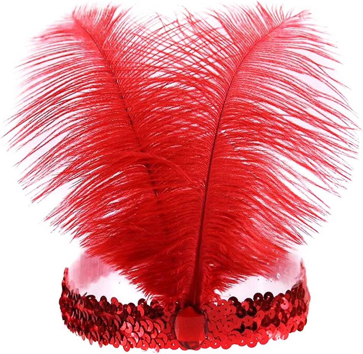 Vintage Pailletten Veer Hoofdband voor Carnaval en Feest - Stijlvolle Gatsby Accessoire