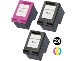 Huismerk geschikt voor HP 305XL Inktcartridges - 2X Zwart + 1X Kleur - Geschikt voor DeskJet 2710 - 2720 - 2724 - Envy 6010 - 6020 - 6032 - 6420