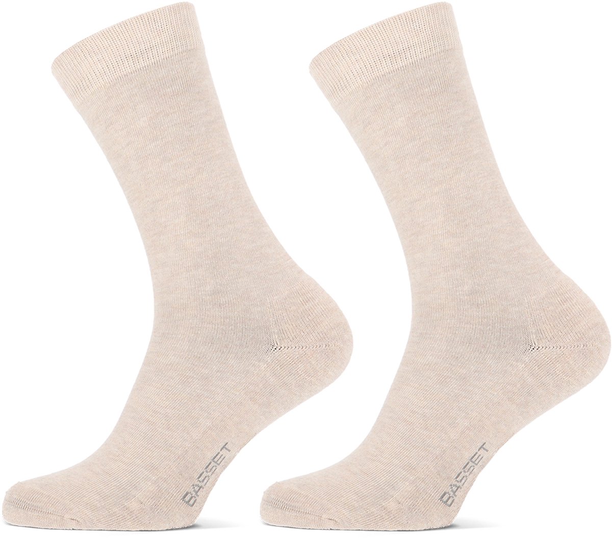 Basset - Unisex Bamboe Sokken - Badstof zool - 2-Pack - Maat 35/38 - Beige