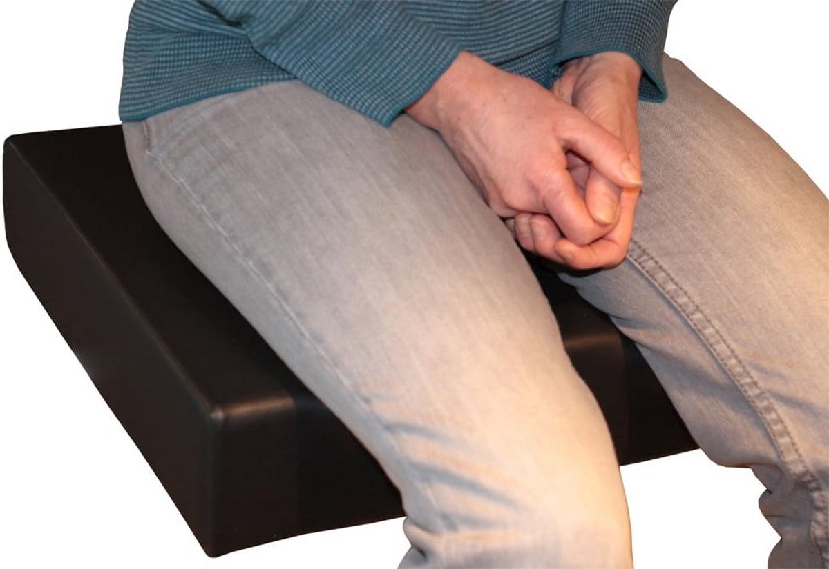 Orthopedische zitverhoger met antislip en draagriem, Skai zwart