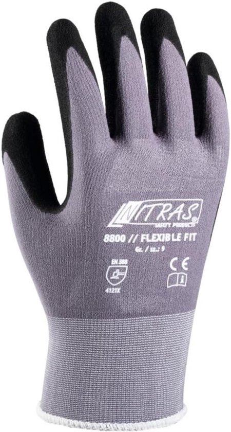 NITRAS 8800 Flexibele Fit Allround handschoenen, tuinhandschoenen, hoge slijtvastheid, zeer goede grip, VPE 12 paar, maat: 6