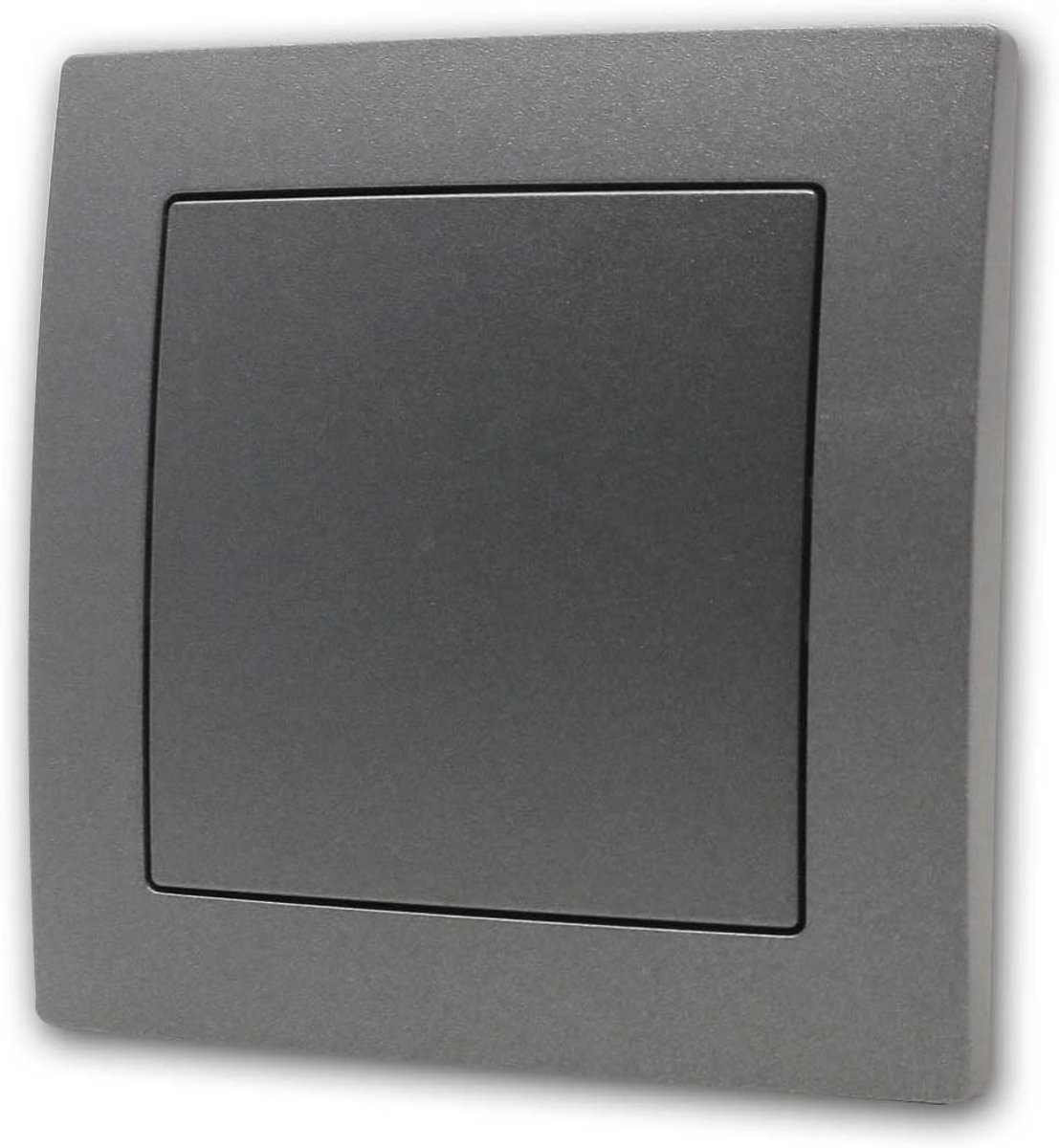 Blinddoek paneel - Afdekpaneel frame - Schakelmateriaal afdekken - Enkel frame ontwerp - 80x80mm - Antraciet