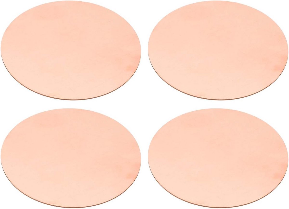 4x Ronde Metalen Stansplaten Blanko Schijven 60mm voor Graveren Sleutelhangers en Sieraden