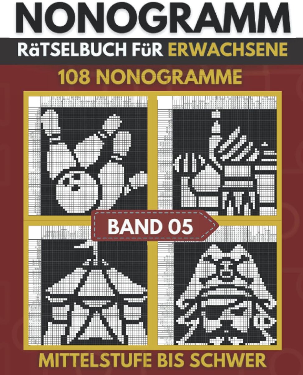 Nonogram Puzzelboek voor Volwassenen - Uitdagende Zwart-Wit Logica Puzzels (Picross/Griddlers)