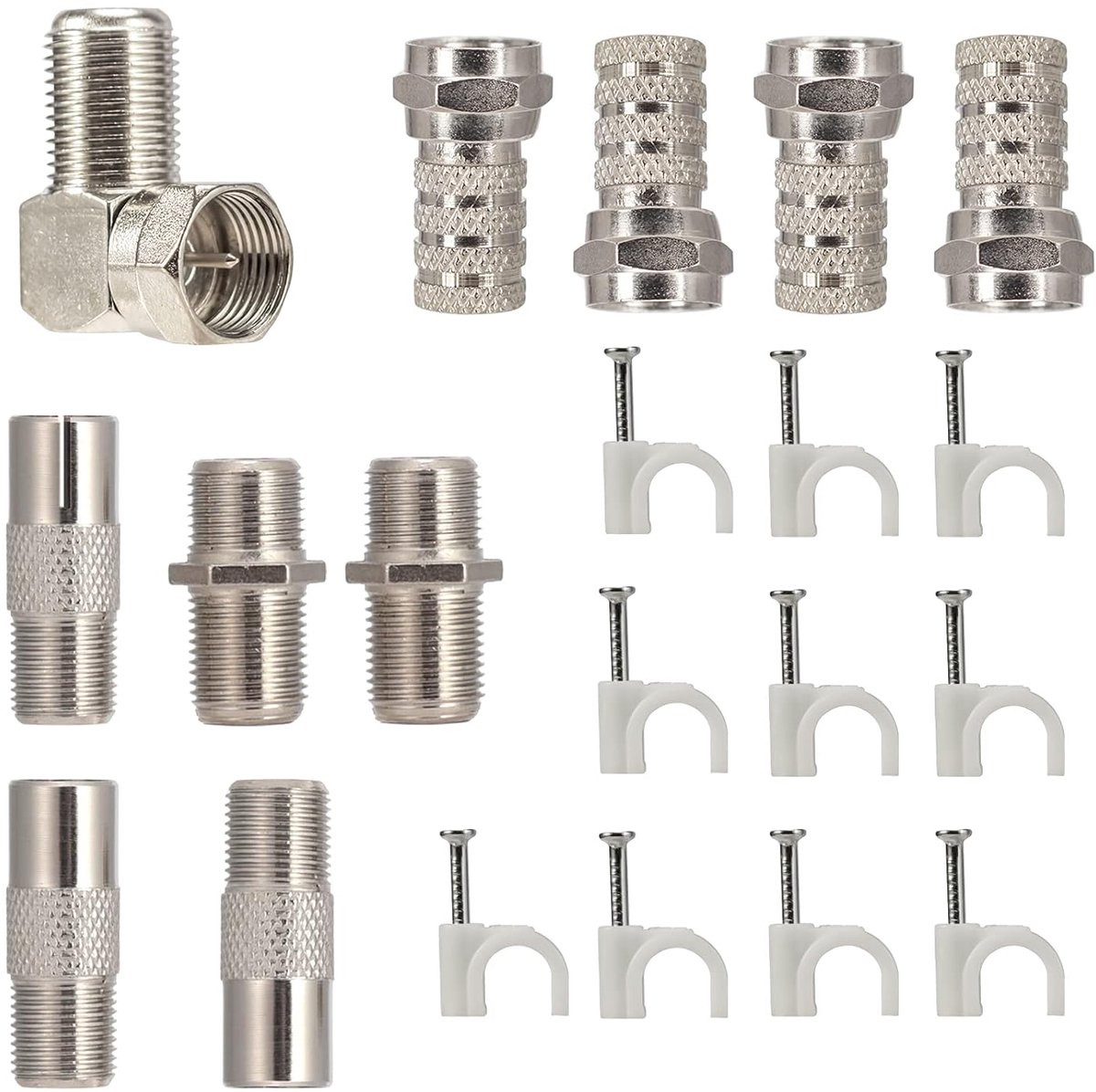 F-connector naar IEC mannelijke haakse adapter voor Antenne en Satelliet Kabel