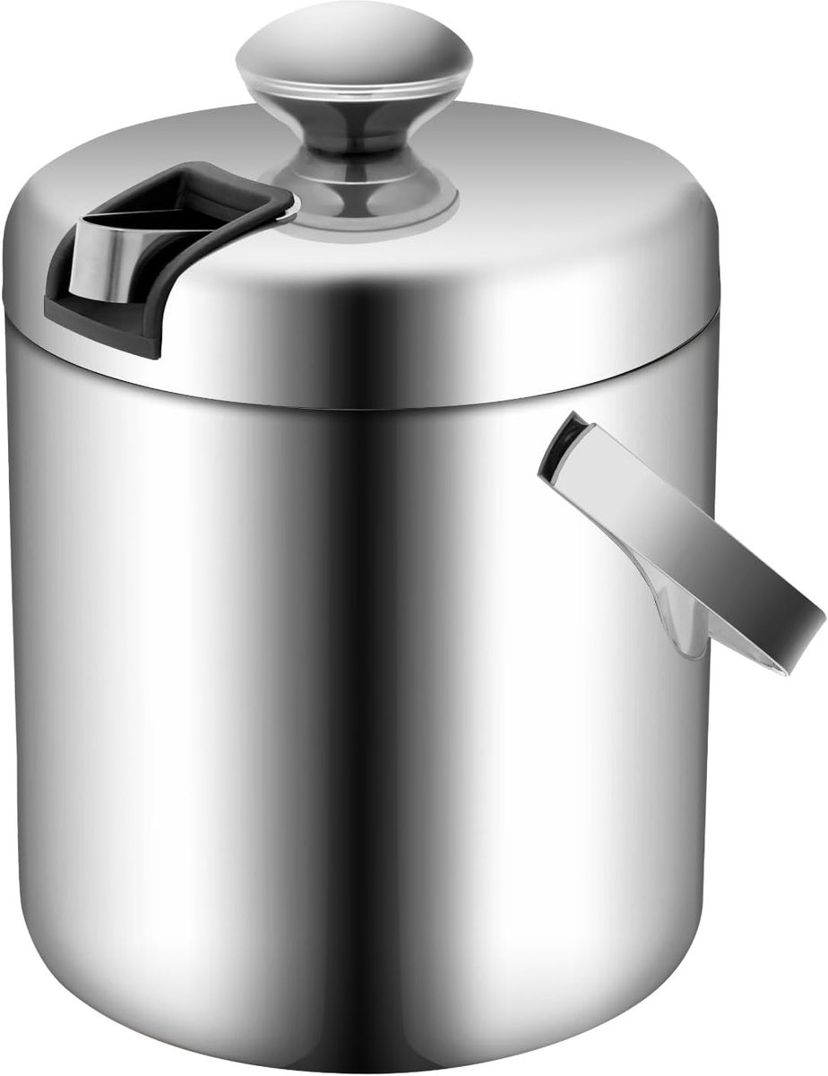 Geïsoleerde IJsemmer van Roestvrij Staal met Tang en Deksel, 1.3L