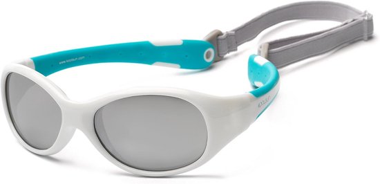 Flexibele Kinderzonnebril Unisex voor Kind - Wit Turquoise — afbeelding 4