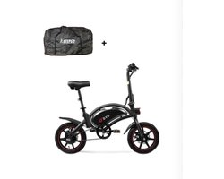 Elektrische vouwfiets - DYU D3F - elektrische fiets - opvouwbaar - vouwbaar - 25 km/h trapondersteuning + waterdichte stepgo beschermhoes / reistas
