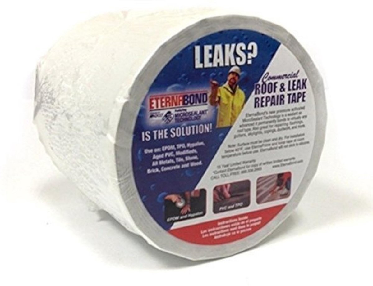Dak Reparatie Tape - Waterdichte Afdichting - Lekkage Herstellen - UV-Stabiel Na 19 Jaar - 20 Voet Lengte - Wit