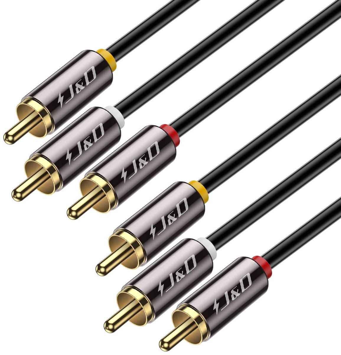 Stereo Audio Kabel - Vergulde Connectoren - Apparaten Verbinden - Zware Kwaliteit Constructie - 6 Meter Lengte - Zwart