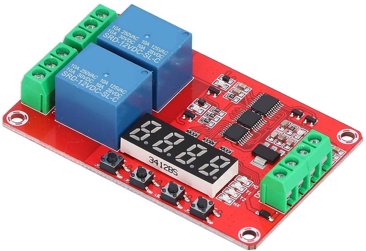 Tijdvertragingsrelais Module - Schakelrelais Timer - Elektronica Projecten - 20 Functies LCD - 12V