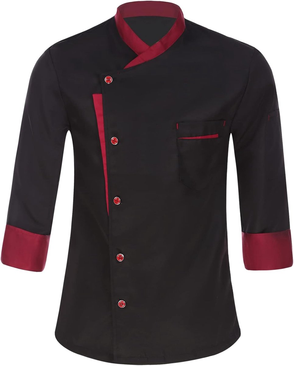 Professionele Koksjas Heren Dames Knoopsluiting Keukenuniform Werkkleding