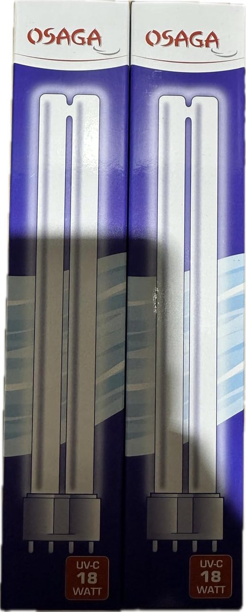 Set van 2 UV-C Lampen 18 Watt voor Waterzuivering en Desinfectie