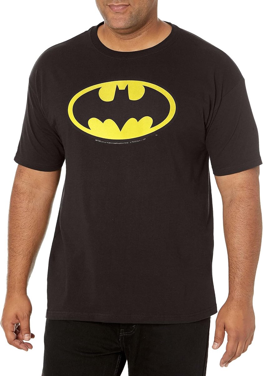 Heren T-Shirt Zwart met Iconisch Batman Logo | DC Comics Superhelden Kleding