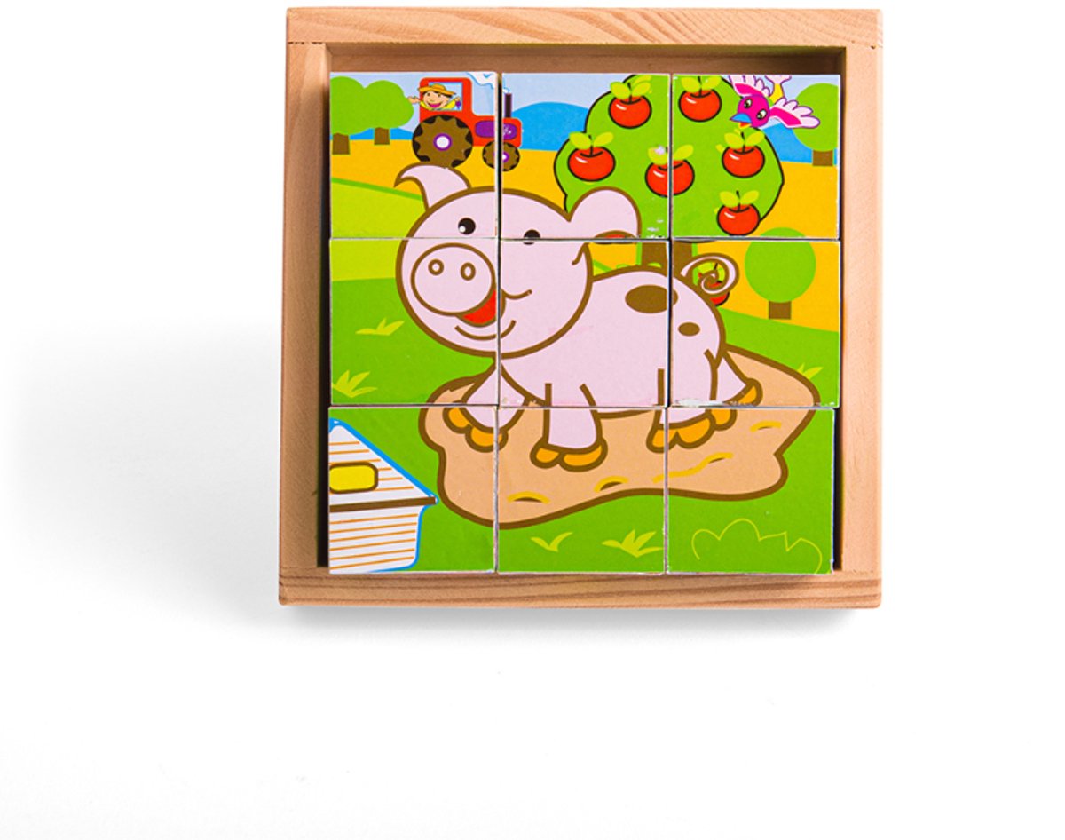Blokpuzzel Boerderij - BIGJIGS - Compact Formaat - Puzzel Dieren — afbeelding 3