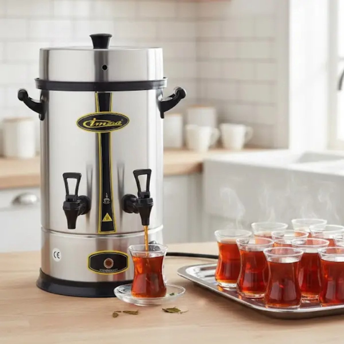 Imza - Theemaker - 50 Bekers - RVS - Automatische Warmhoudfunctie - Modern Industrieel Design