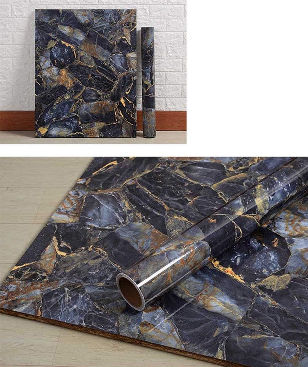 Zelfklevend Blauw Marmer Contactpapier voor Keukenblad en Tafel - Afneembaar en Waterdicht