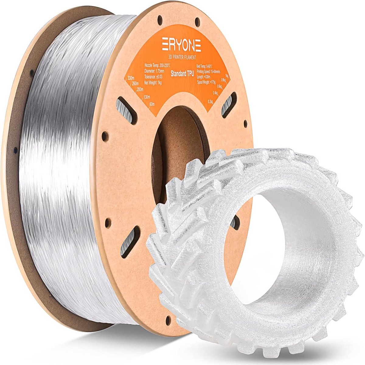 Flexibel TPU 1.75mm Filament voor 3D Printer, Hoge Nauwkeurigheid, 1kg