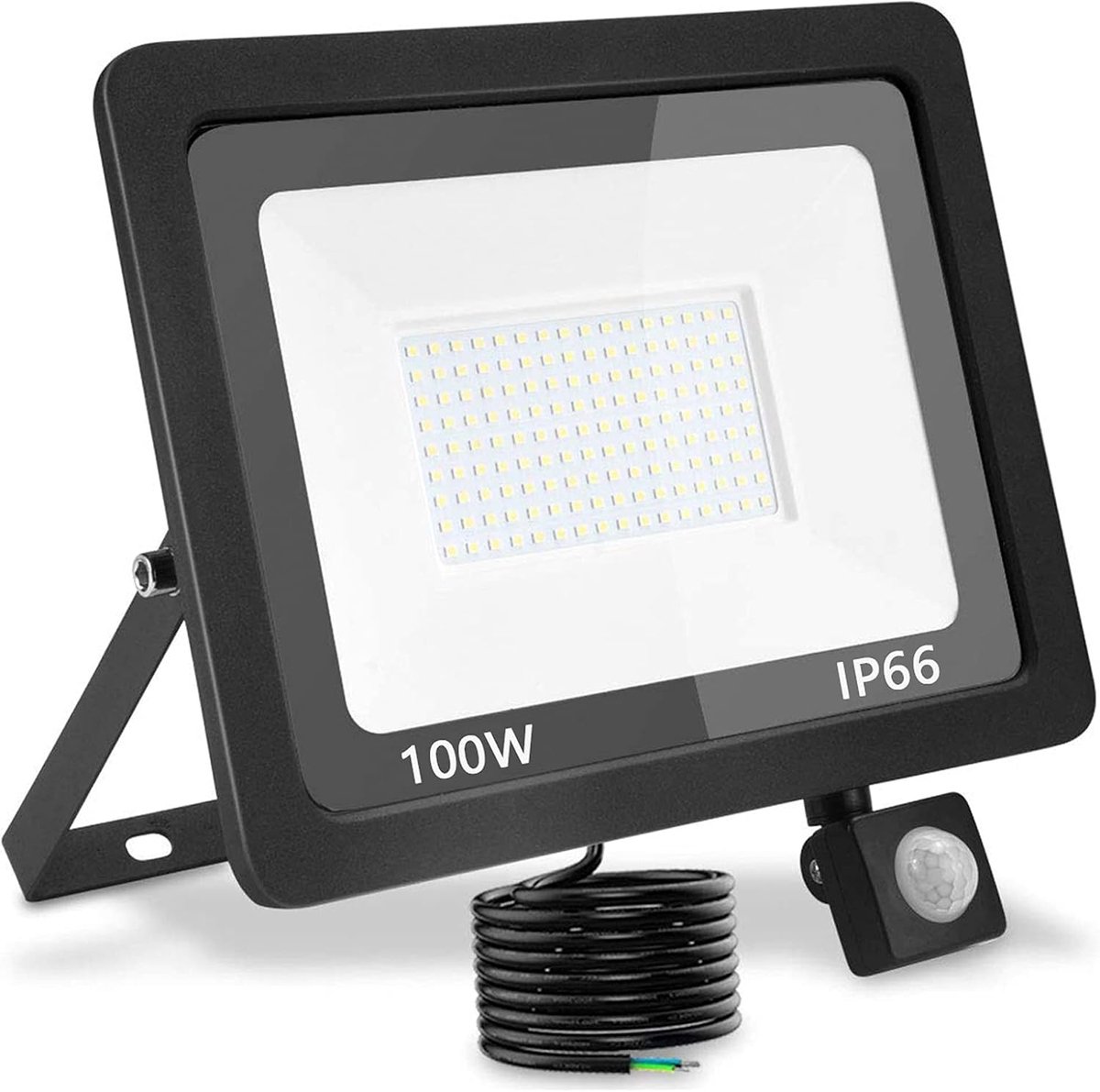 Waterdichte LED Spot met Bewegingsmelder 100W Koud Wit - Krachtige Buitenverlichting voor Tuin en Oprit