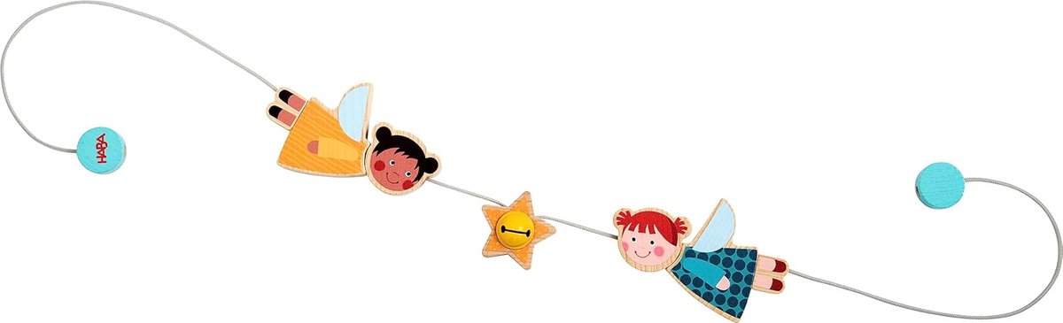 Houten Kinderwagenketting met Beschermengel - Speelgoed voor Baby's