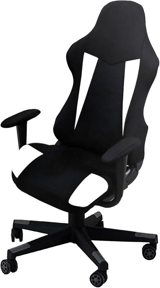 Stretch Gaming Stoelhoes Set - Afneembare en Wasbare Bureaustoel Cover - Zwart