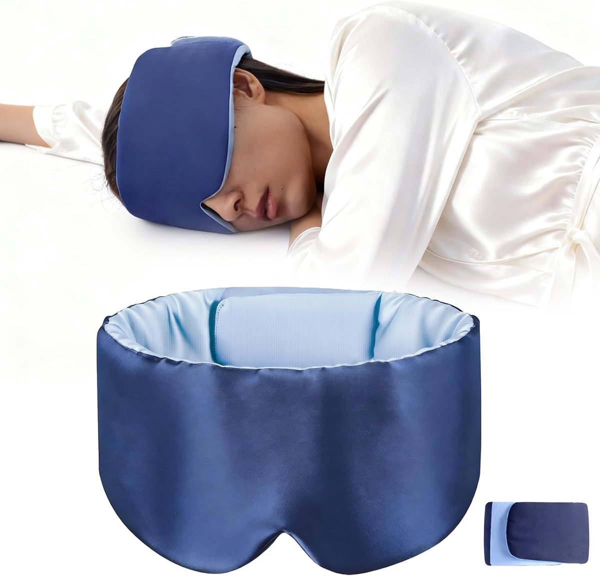 Comfortabel Slaapmasker Zwart met Nul Oogdruk - Verduisterend Oogmasker voor Slapen en Oogverzorging