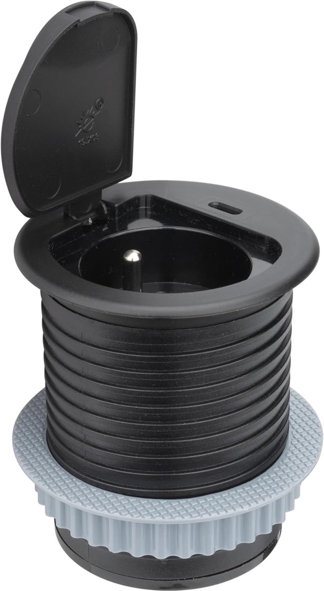 Inbouwstopcontact met USB-C - Bureau stopcontact Werkblad stekker - Stroomvoorziening op bureau - Met klep en USB-C
