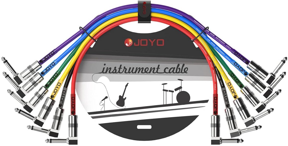 Set van 6 Professionele Gitaar Patchkabels 1/4 Inch voor Effectpedalen