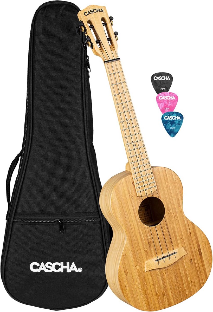 Tenor Ukelele van Bamboe - Inclusief Tas en 3 Plectrums