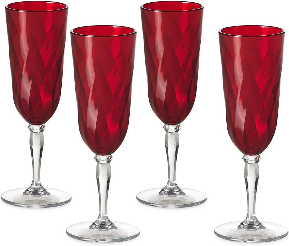 Set van 4 Onbreekbare Champagneglazen in Acryl - Ideaal voor Feestjes
