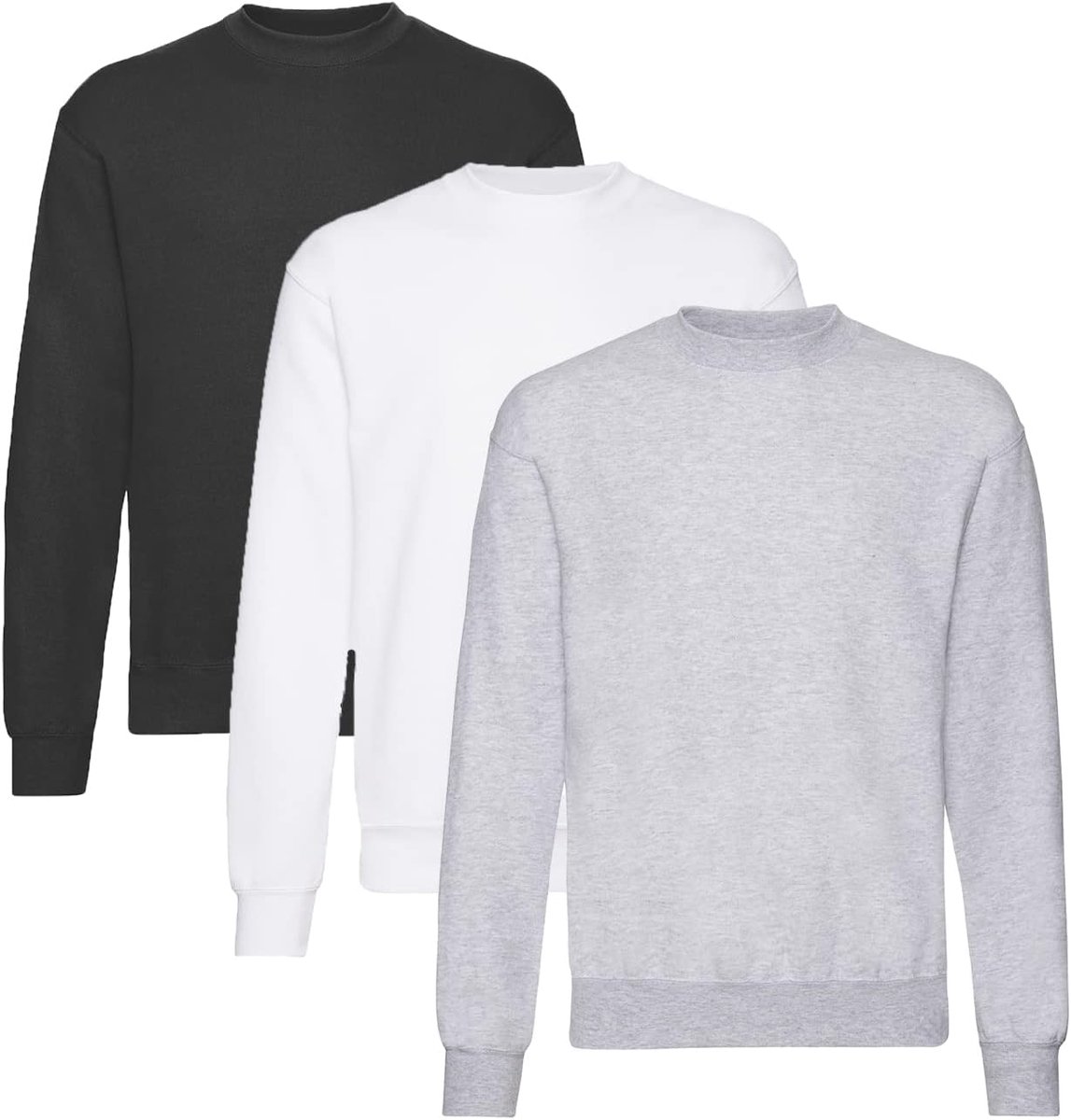Heren Sweatshirt - Comfortabele Trui - Dagelijks Gebruik - Zachte Katoenmix - 3-Pack - Blauw