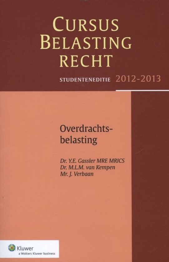 Overdrachtsbelasting 2012-2013 - cover