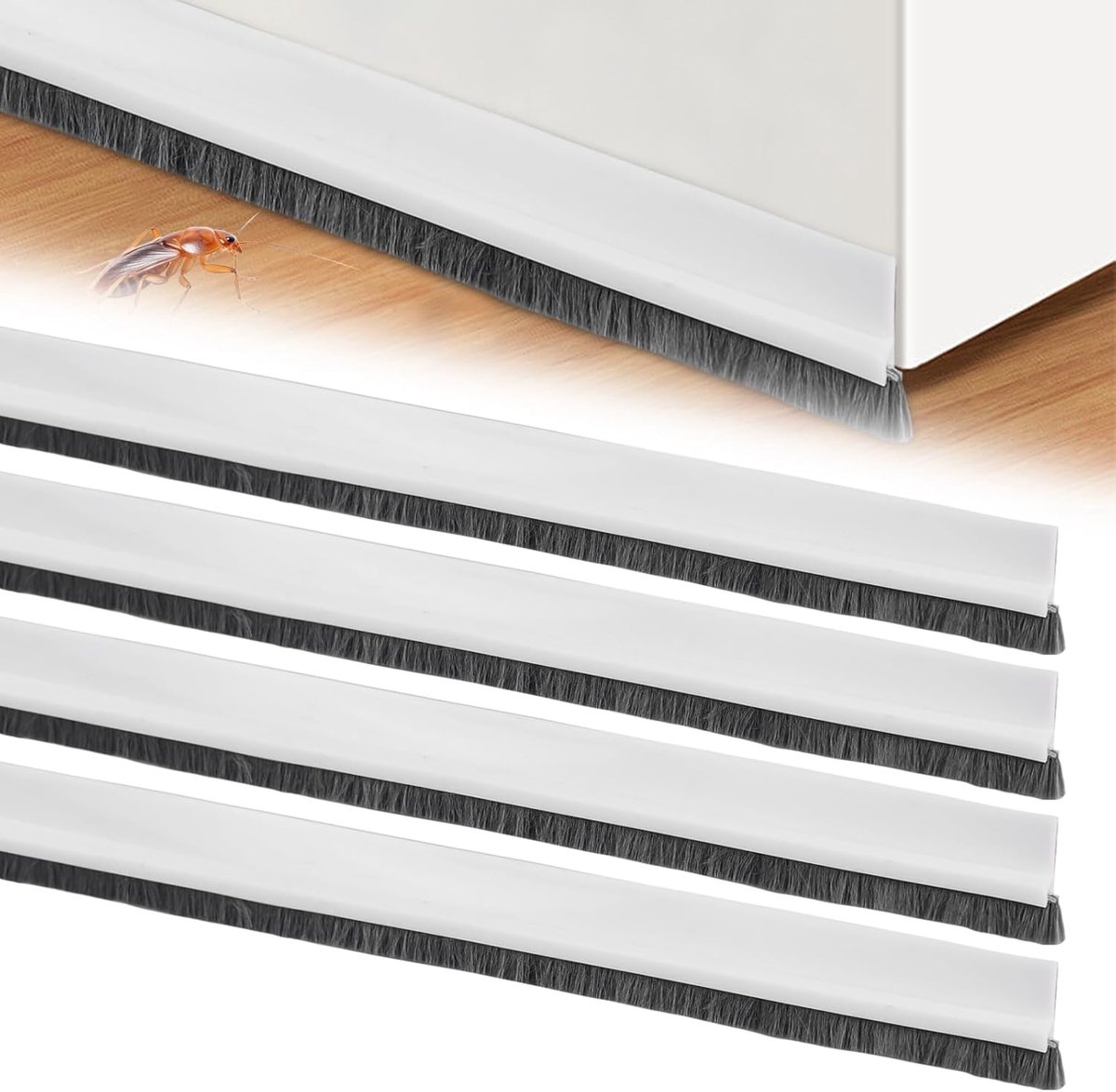 Allecta - Zelfklevende deurafdichting voor warmte-isolatie en insectenbescherming - Op maat te snijden - 4 x 100 cm - Wit