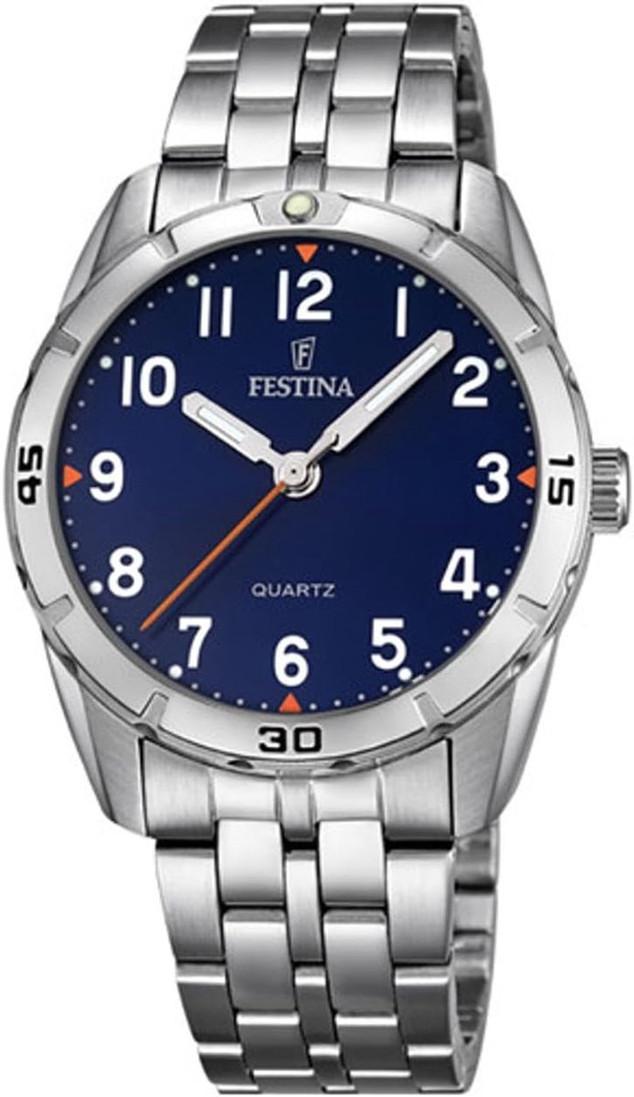 Unisex Analoog Horloge met Blauwe Wijzerplaat en RVS Band