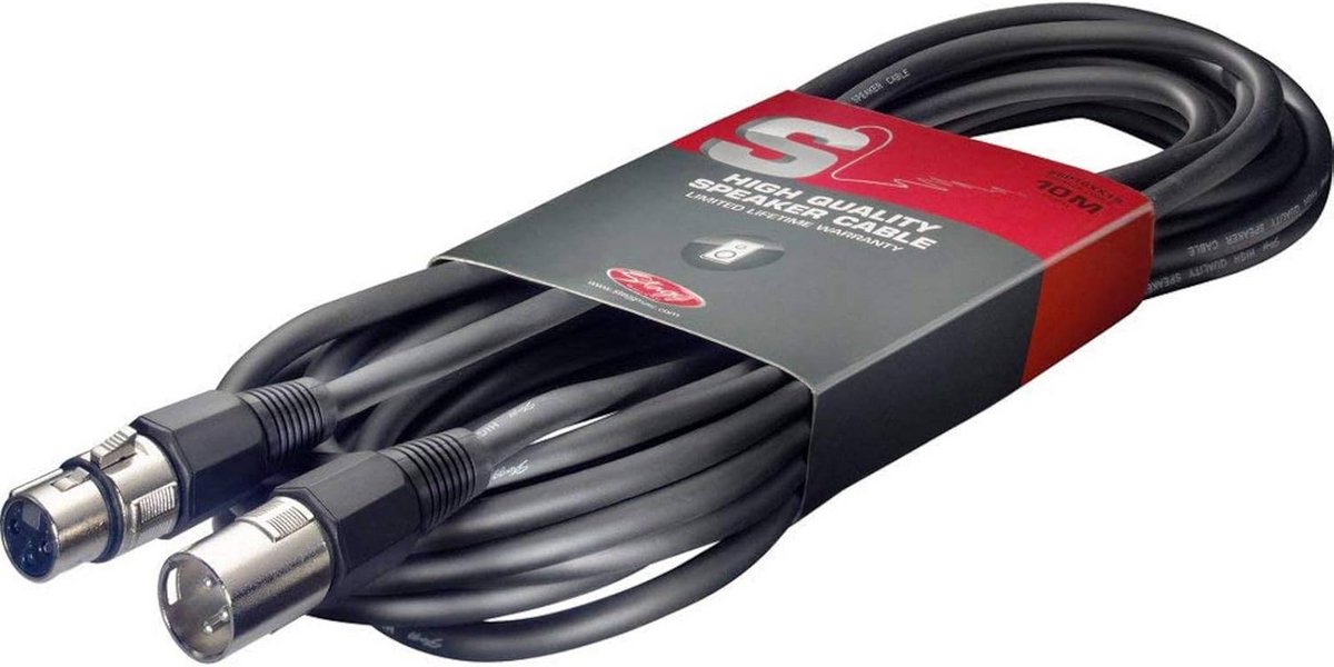 Professionele 10 meter 3-pins XLR luidsprekerkabel voor muzikale toepassingen