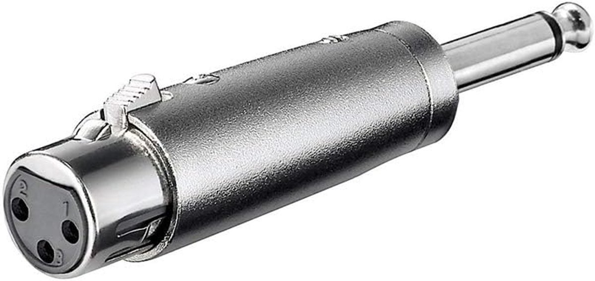XLR Adapter - 3-polig Koppeling - Audio Verbinding - Volledig Metalen - 635 mm Mono - Grijs