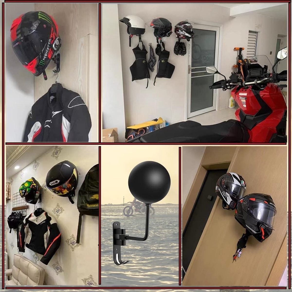 Helmhouder voor motorfiets - Wandmontage en Aluminiumlegering