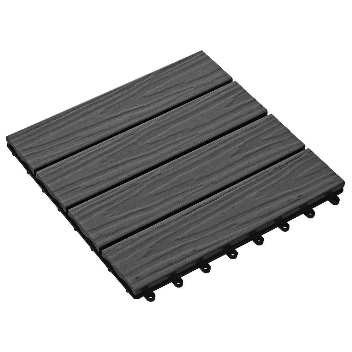 vidaXL - Terras - Tegel - 3D-Design - 11 - pcs - Zwart - 30 - x - 30 - cm - WPC