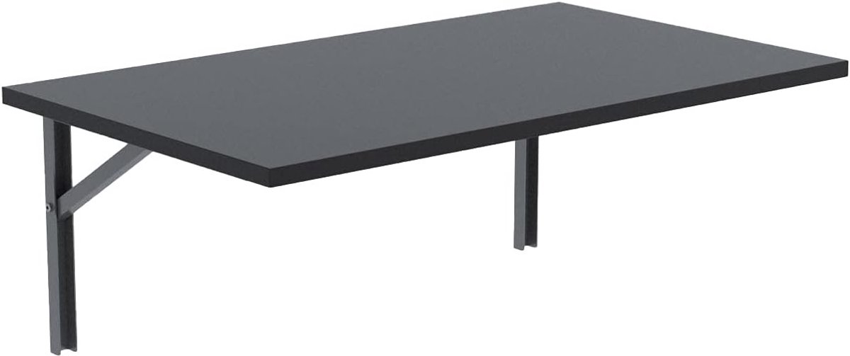 Opklapbare Wandtafel, Ruimtebesparend Inklapbureau Rechthoekig voor Keuken of Thuiskantoor Zwart 120x60 cm