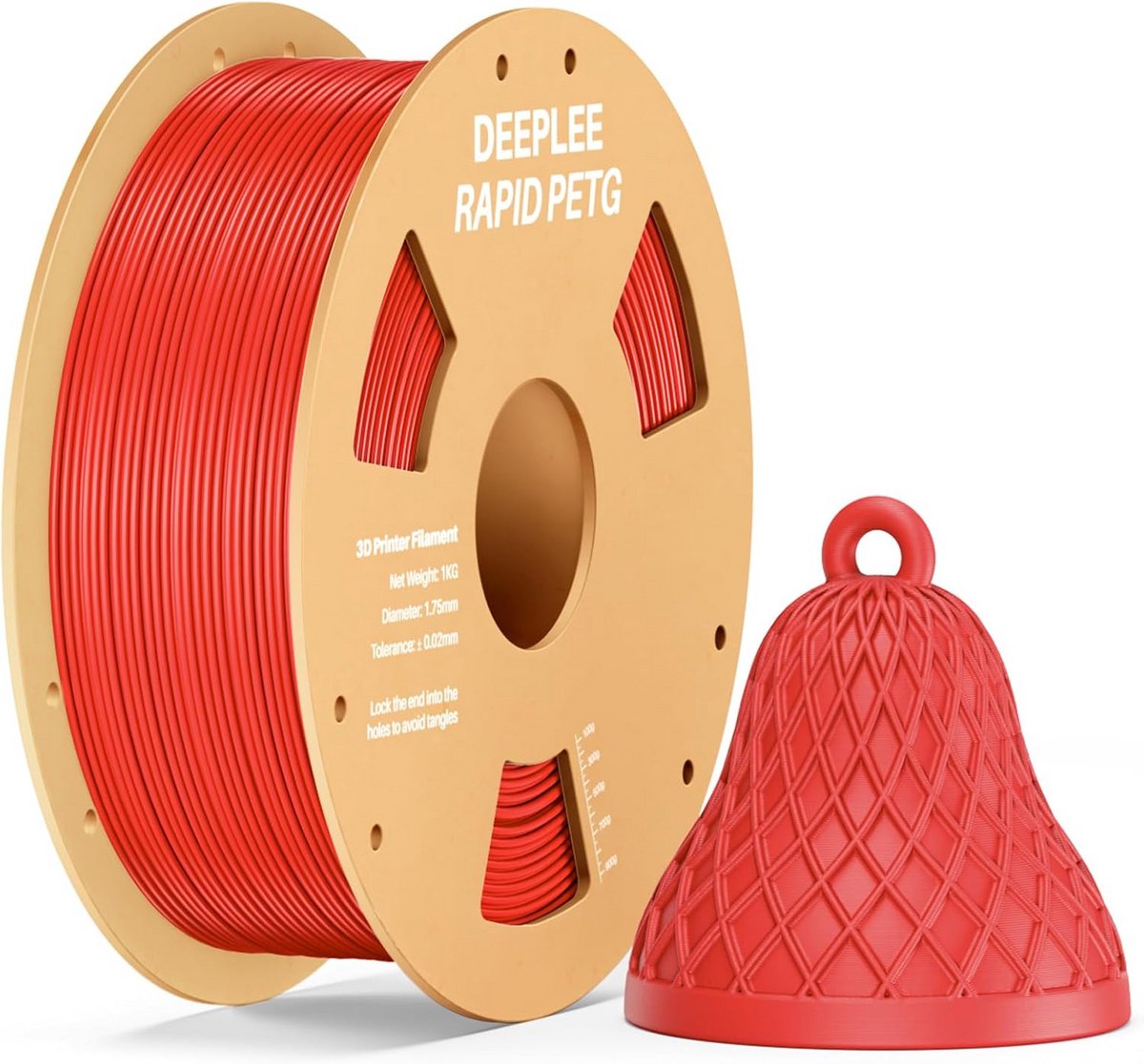 3D Print Filament - PETG Draad - Snelle Prints - Hoge Sterkte - 1.75mm 1KG - Rood