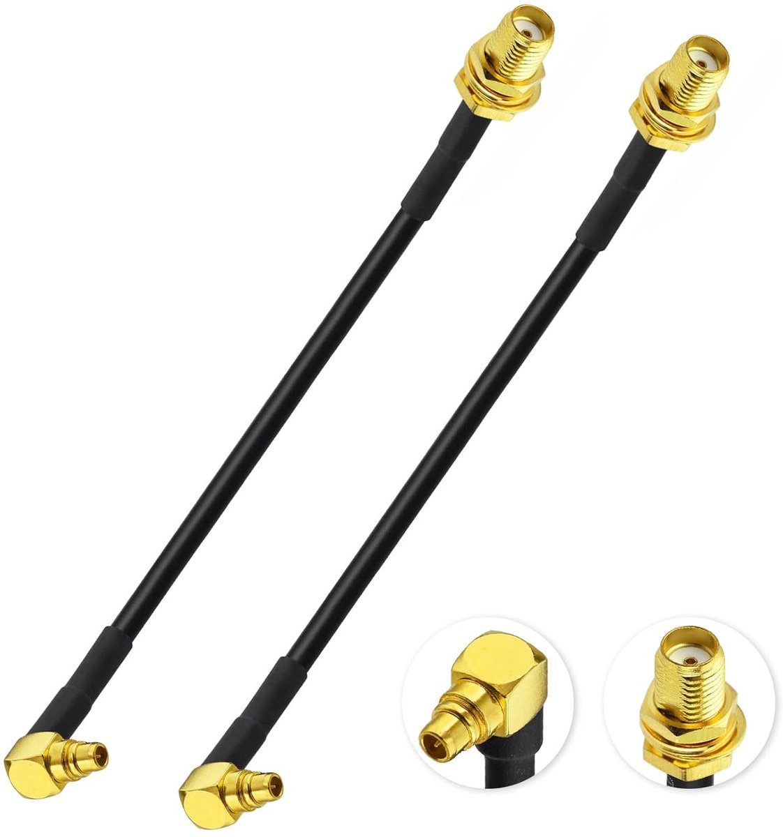 Antenne Verlengsnoer - MMCX SMA Kabel - Draadloze Verbinding - Rechte Hoek Connector - 10cm Lengte