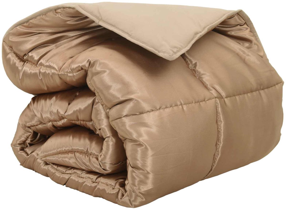 vidaXL - Winter - Duvet - Goud - 200 - x - 240 - cm - Satijn - en - Microfiber