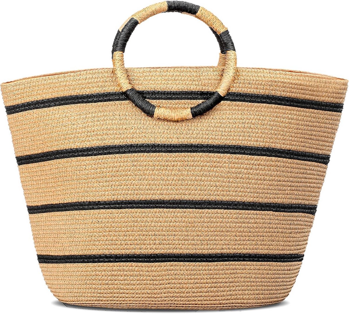 Strandtas Vrouw - Geweven Draagtas - Zomer Vakantie - Grote Capaciteit - Large - Bruin