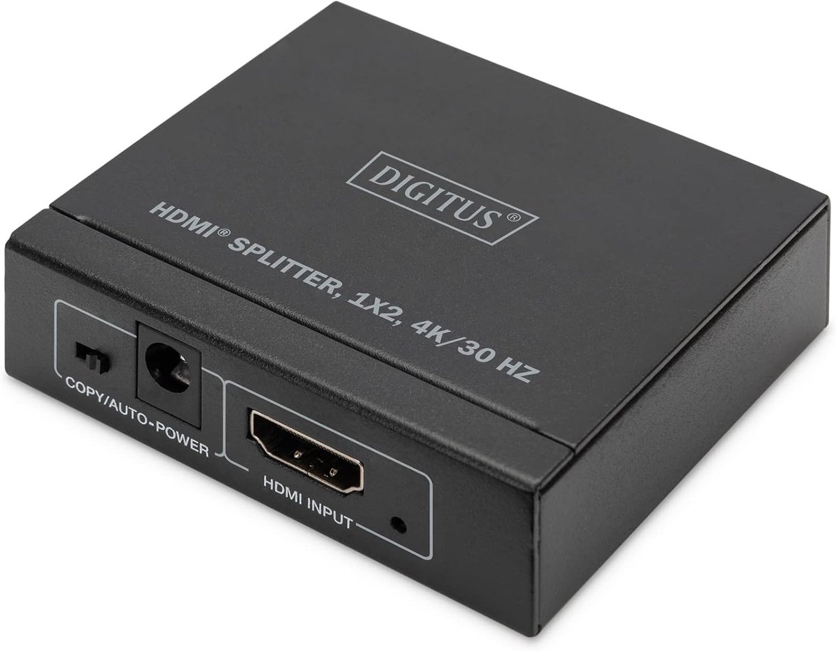HDMI Splitter - Signaal Verdeler - Meerdere Schermen - EDID Selectie - Compact Ontwerp - Zwart
