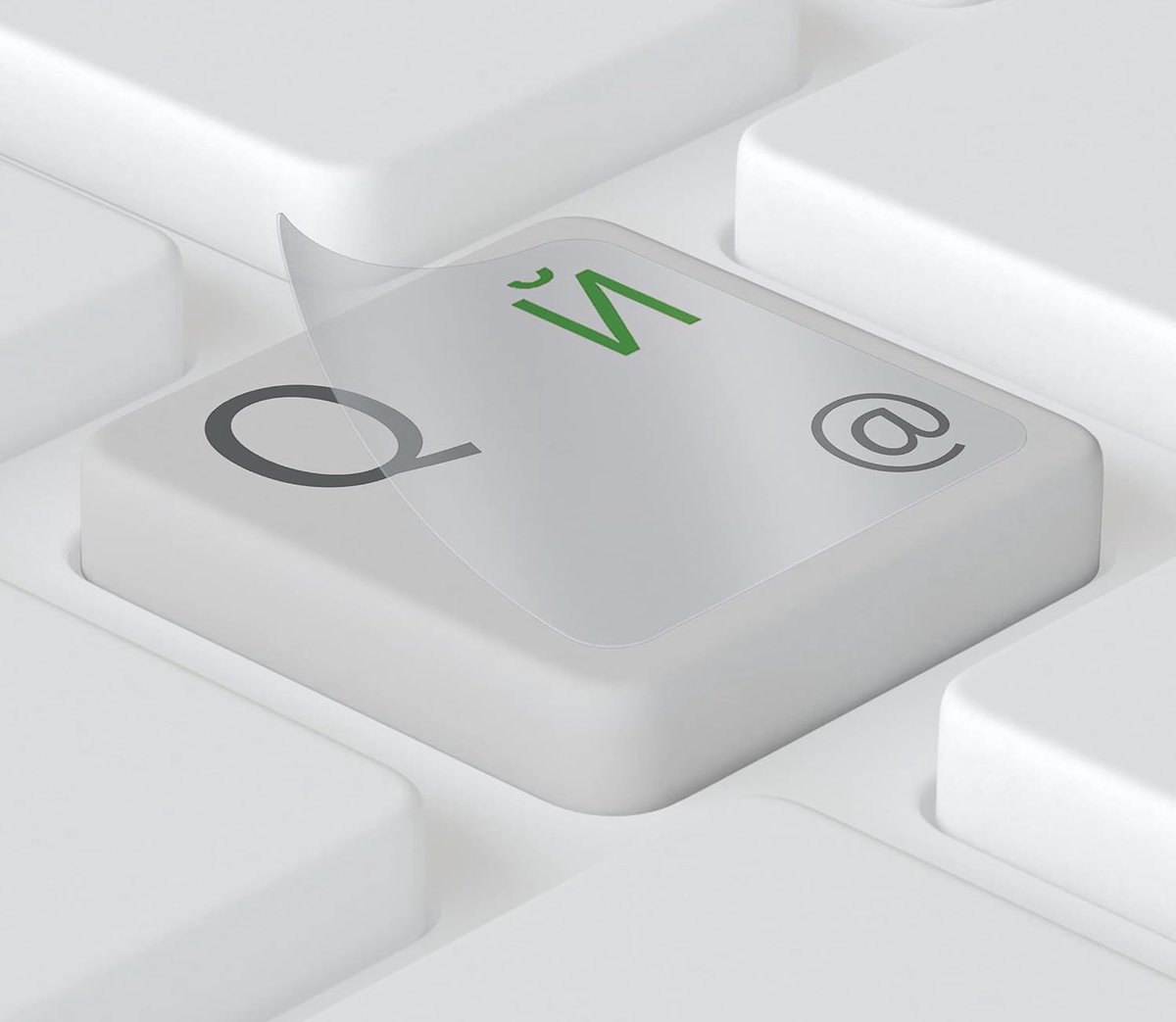 Cyrillische Toetsenbordstickers voor Laptop en PC - Transparant en Groen