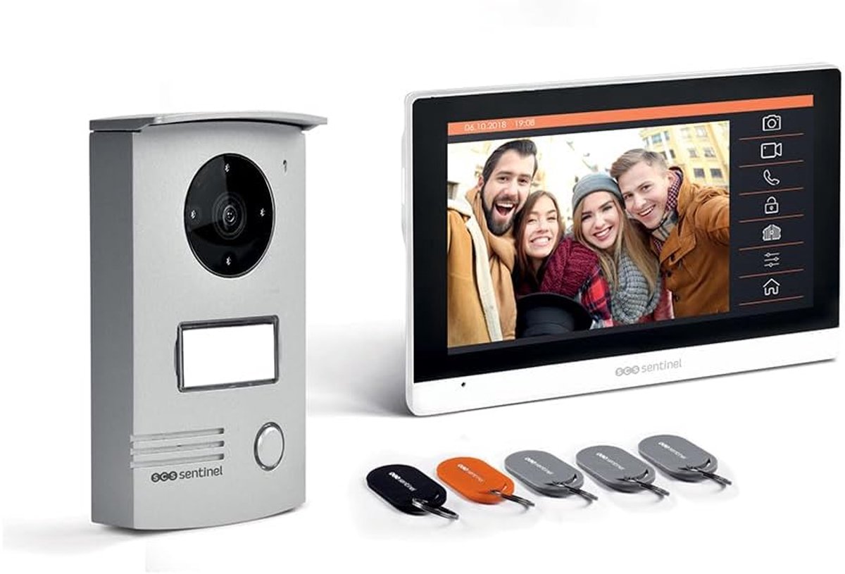 Bekabelde Videofoon met Touchscreen en RFID - Video-Intercom voor Thuis met Nachtzicht